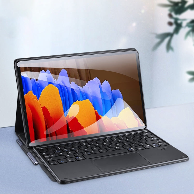 For Samsung Galaxy Tab S7+ DUX DUCIS Detachable Bluetooth Keyboard Ultrathin Horizontal Flip Leather Tablet Case with Touchpad & Smart Sleep Function & Holder (Black)