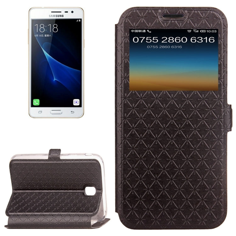 For Galaxy J3 (2017) (EU Version) Argyles Texture TPU+PU Horizontal Flip Leather Case with Holder & Card Slots & Call Display ID, Europe & Asian Version