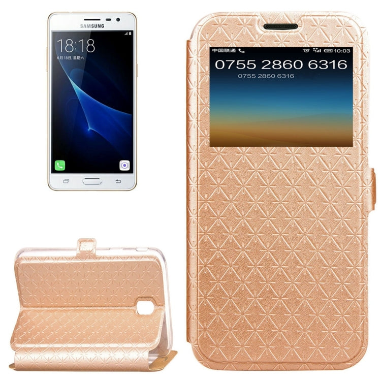 For Galaxy J3 (2017) (EU Version) Argyles Texture TPU+PU Horizontal Flip Leather Case with Holder & Card Slots & Call Display ID, Europe & Asian Version