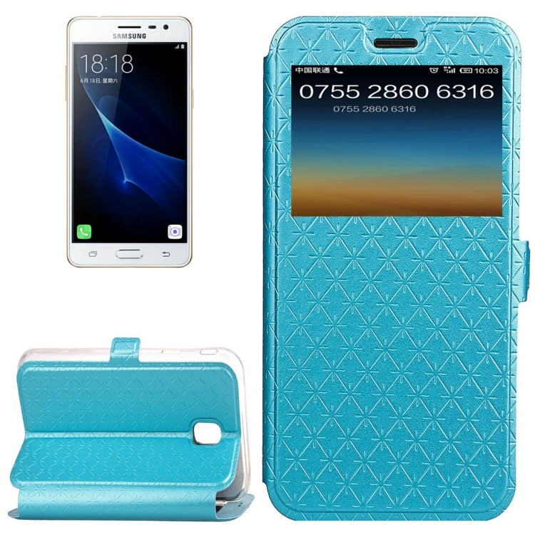 For Galaxy J3 (2017) (EU Version) Argyles Texture TPU+PU Horizontal Flip Leather Case with Holder & Card Slots & Call Display ID, Europe & Asian Version