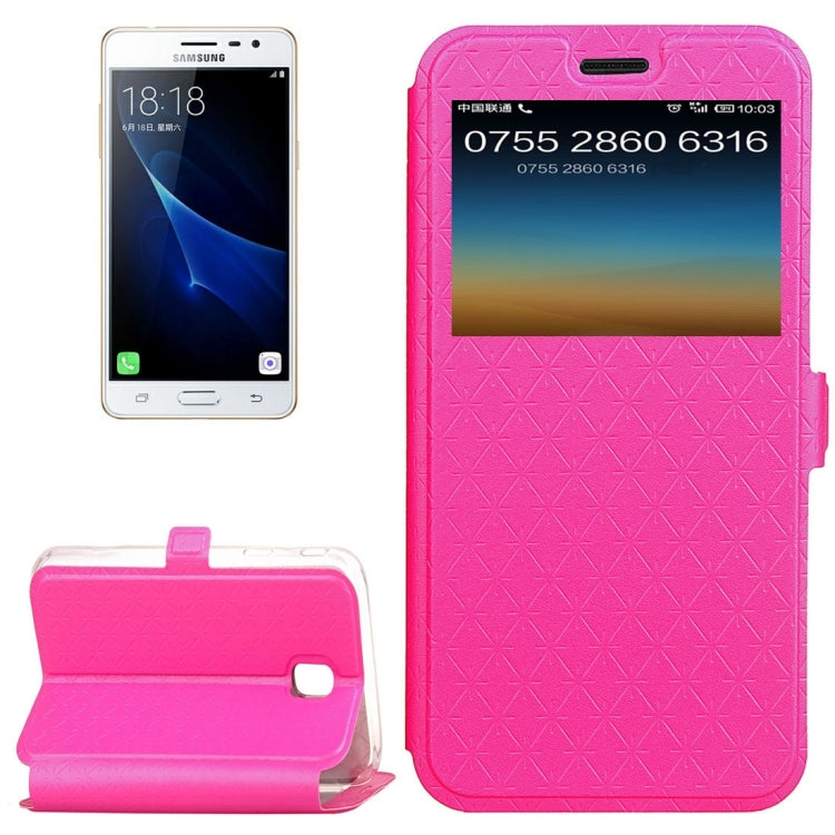 For Galaxy J3 (2017) (EU Version) Argyles Texture TPU+PU Horizontal Flip Leather Case with Holder & Card Slots & Call Display ID, Europe & Asian Version