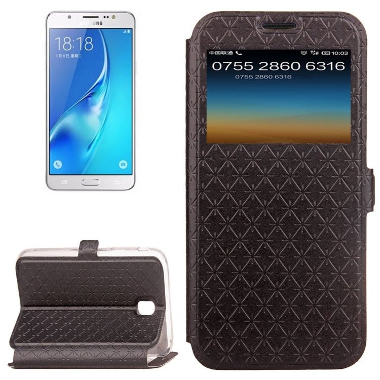 For Galaxy J7 (2017) (EU Version) Argyles Texture TPU+PU Horizontal Flip Leather Case with Holder & Card Slots & Call Display ID, Europe & Asian Version
