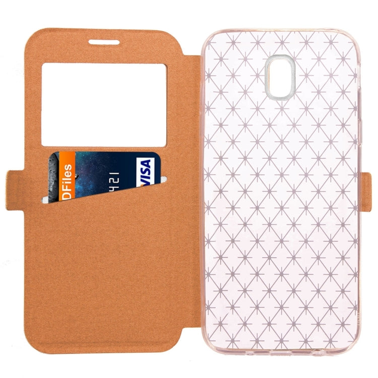 For Galaxy J7 (2017) (EU Version) Argyles Texture TPU+PU Horizontal Flip Leather Case with Holder & Card Slots & Call Display ID, Europe & Asian Version