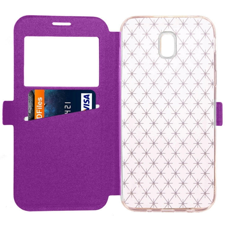 For Galaxy J7 (2017) (EU Version) Argyles Texture TPU+PU Horizontal Flip Leather Case with Holder & Card Slots & Call Display ID, Europe & Asian Version
