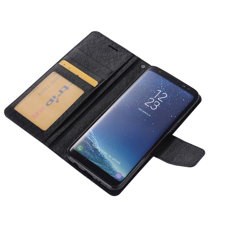 For Galaxy S8 Silk Texture Horizontal Flip Leather Case with Holder & Card Slots & Wallet & Photo Frame