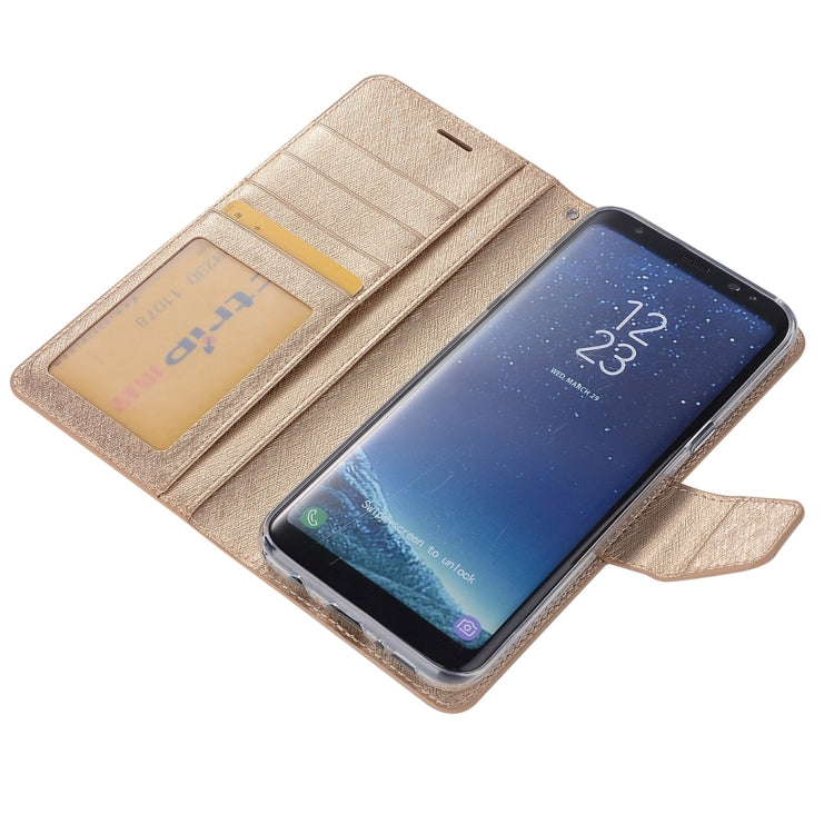 For Galaxy S8 Silk Texture Horizontal Flip Leather Case with Holder & Card Slots & Wallet & Photo Frame