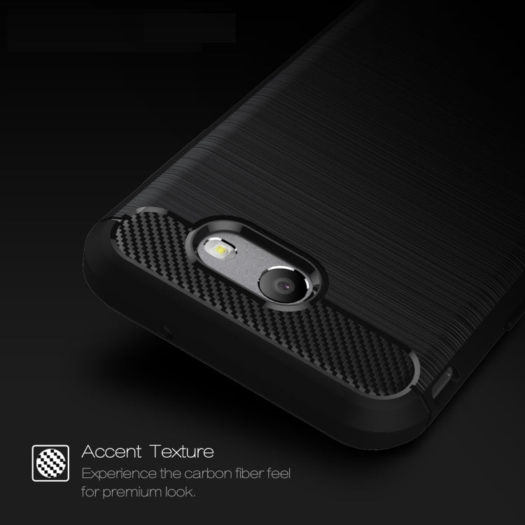 For Galaxy J3 (2017) / J3 Prime / Emerge (US Version) Brushed Texture Carbon Fiber Shockproof TPU Rugged Armor Protective Case
