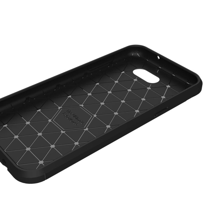 For Galaxy J3 (2017) / J3 Prime / Emerge (US Version) Brushed Texture Carbon Fiber Shockproof TPU Rugged Armor Protective Case