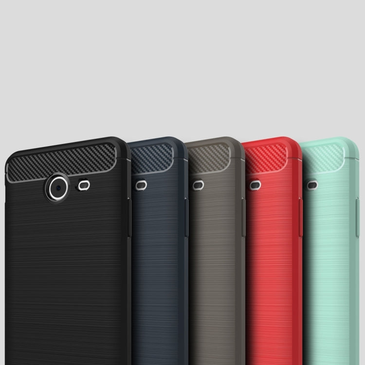 For Galaxy J5 (2017) / J520 (US Version) Brushed Texture Carbon Fiber Shockproof TPU Rugged Armor Protective Case