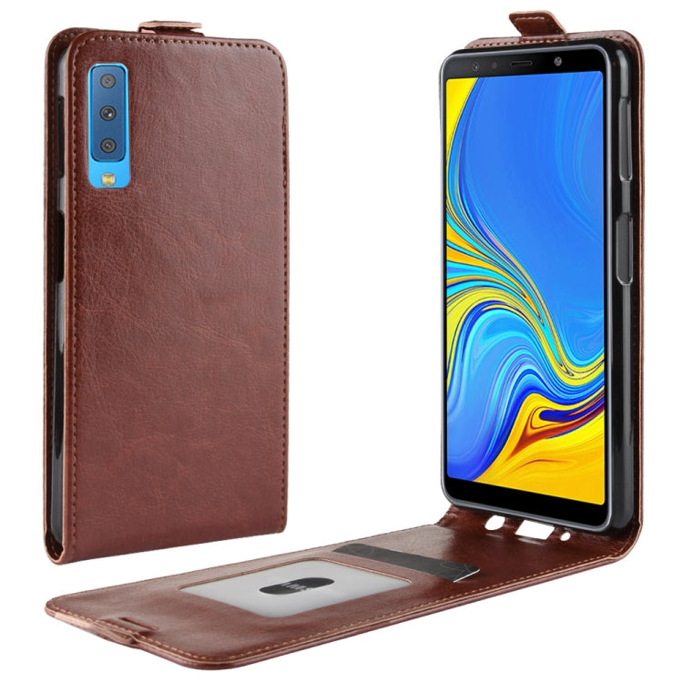 Business Style Vertical Flip TPU Leather Case for Galaxy A7 (2018) / A750, with Card Slot