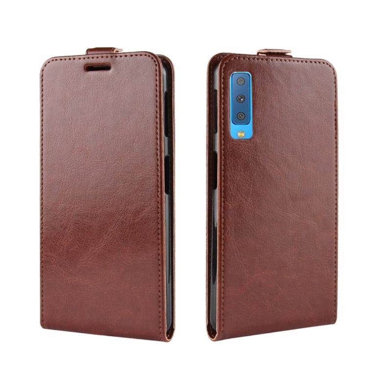 Business Style Vertical Flip TPU Leather Case for Galaxy A7 (2018) / A750, with Card Slot