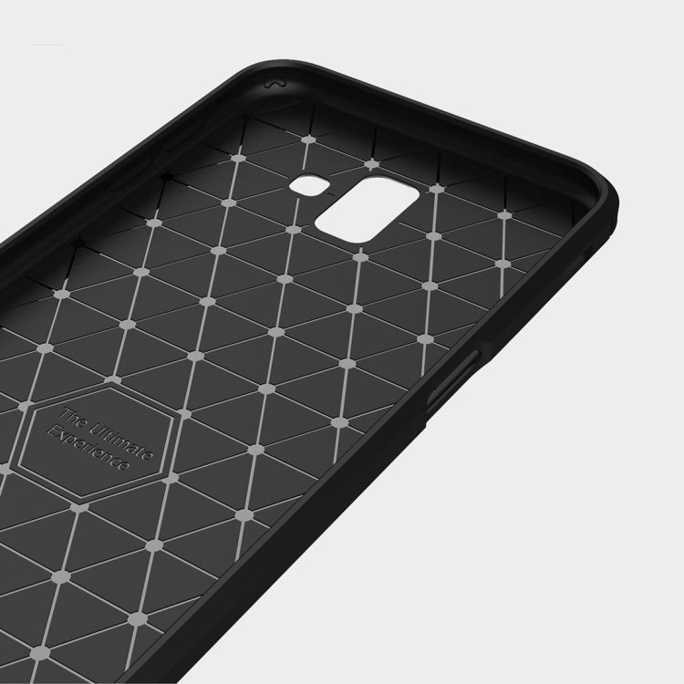Brushed Texture Carbon Fiber Shockproof TPU Case for Galaxy J6+