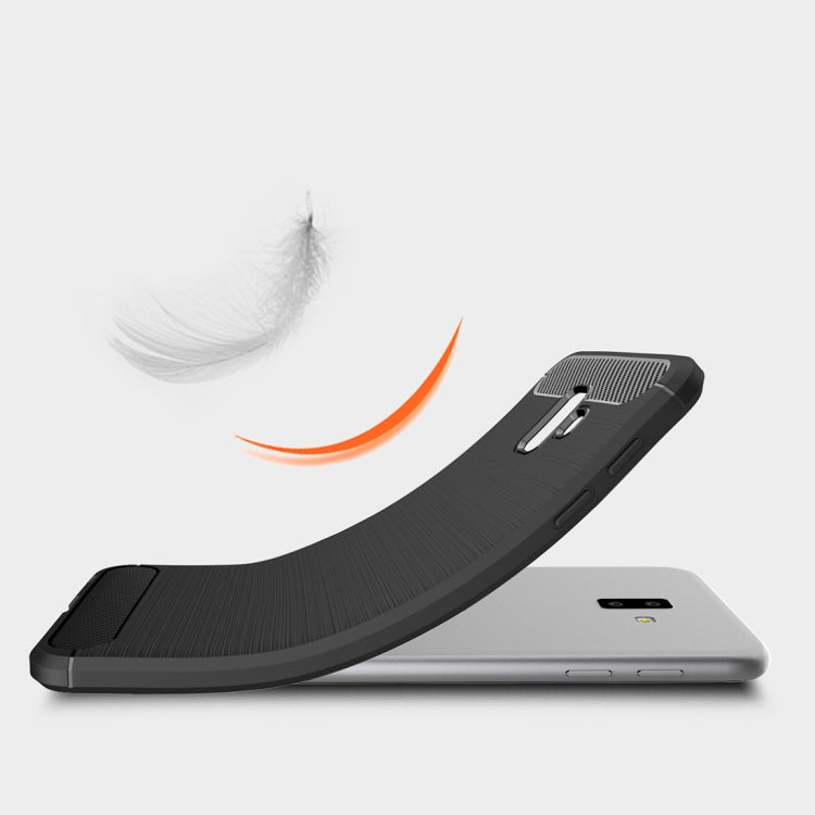 Brushed Texture Carbon Fiber Shockproof TPU Case for Galaxy J6+