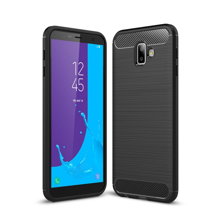 Brushed Texture Carbon Fiber Shockproof TPU Case for Galaxy J6+