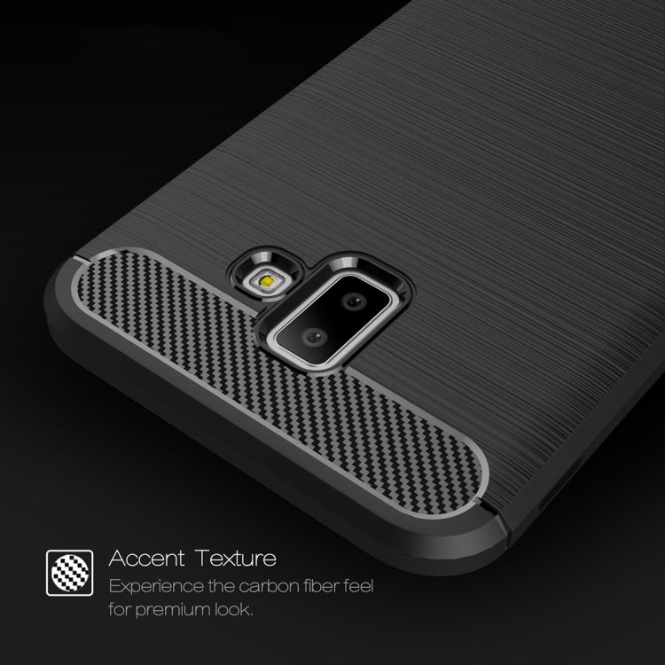 Brushed Texture Carbon Fiber Shockproof TPU Case for Galaxy J6+