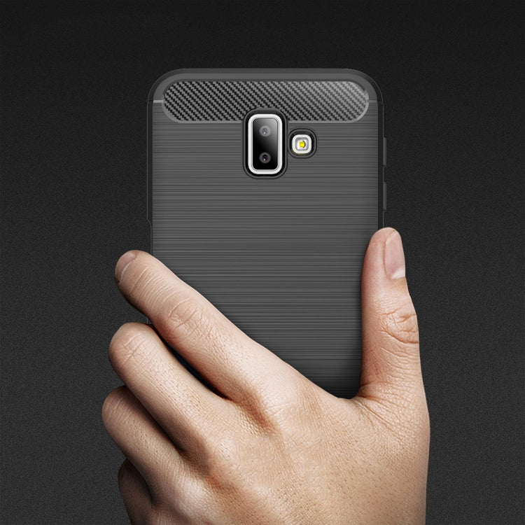 Brushed Texture Carbon Fiber Shockproof TPU Case for Galaxy J6+