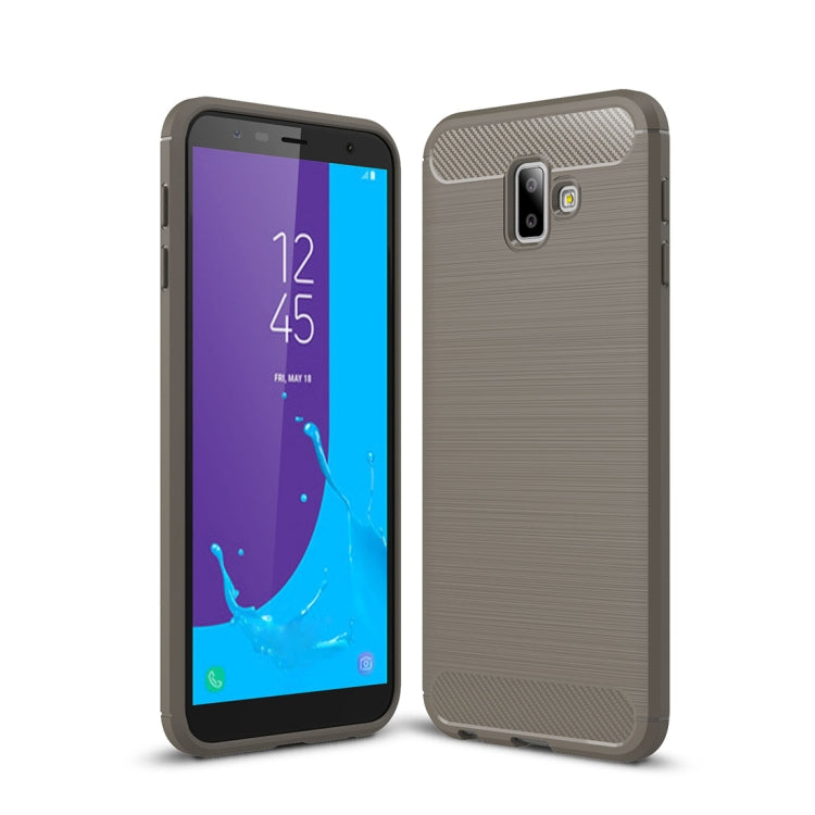 Brushed Texture Carbon Fiber Shockproof TPU Case for Galaxy J6+