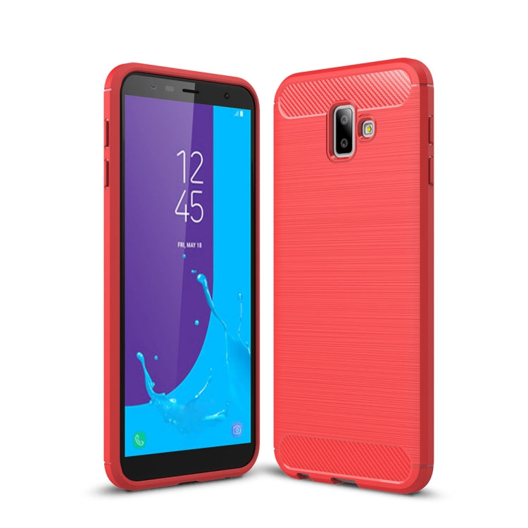 Brushed Texture Carbon Fiber Shockproof TPU Case for Galaxy J6+