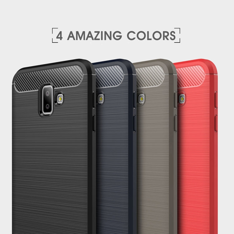 Brushed Texture Carbon Fiber Shockproof TPU Case for Galaxy J6+