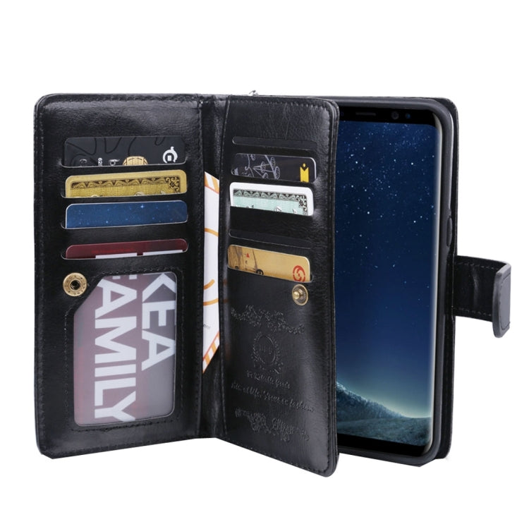 For Galaxy S8 Separable Retro Crazy Horse Texture Horizontal Flip Leather Case with Detachable Back Protective Case & Nine Card Slots & Wallet & Photo Frame & Lanyard