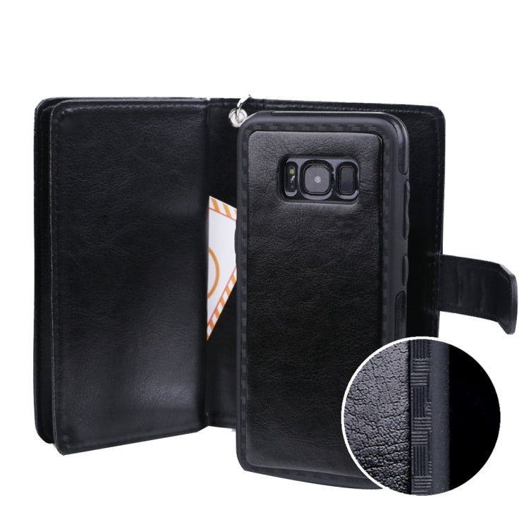 For Galaxy S8 Separable Retro Crazy Horse Texture Horizontal Flip Leather Case with Detachable Back Protective Case & Nine Card Slots & Wallet & Photo Frame & Lanyard