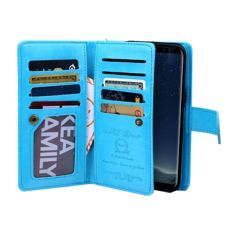 For Galaxy S8 Separable Retro Crazy Horse Texture Horizontal Flip Leather Case with Detachable Back Protective Case & Nine Card Slots & Wallet & Photo Frame & Lanyard