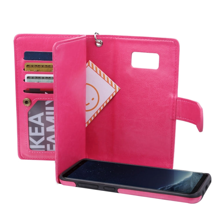 For Galaxy S8 Separable Retro Crazy Horse Texture Horizontal Flip Leather Case with Detachable Back Protective Case & Nine Card Slots & Wallet & Photo Frame & Lanyard
