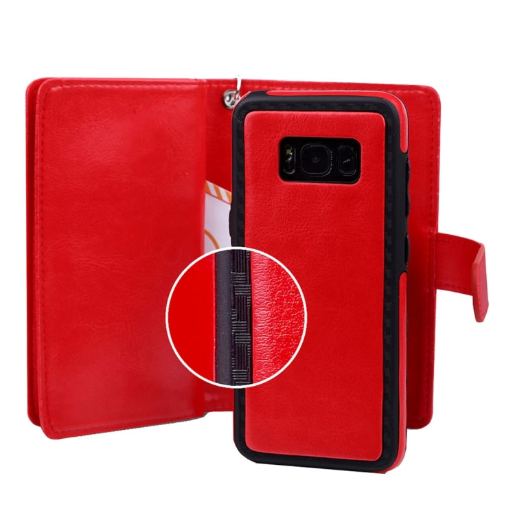 For Galaxy S8 Separable Retro Crazy Horse Texture Horizontal Flip Leather Case with Detachable Back Protective Case & Nine Card Slots & Wallet & Photo Frame & Lanyard