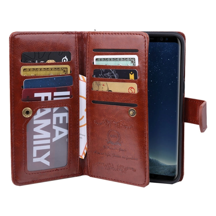 For Galaxy S8 Plus Separable Retro Crazy Horse Texture Horizontal Flip Leather Case with Detachable Back Protective Case & Nine Card Slots & Wallet & Photo Frame & Lanyard