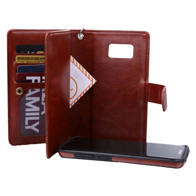 For Galaxy S8 Plus Separable Retro Crazy Horse Texture Horizontal Flip Leather Case with Detachable Back Protective Case & Nine Card Slots & Wallet & Photo Frame & Lanyard