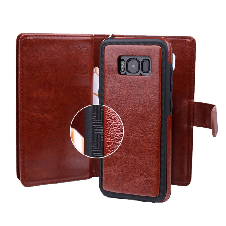 For Galaxy S8 Plus Separable Retro Crazy Horse Texture Horizontal Flip Leather Case with Detachable Back Protective Case & Nine Card Slots & Wallet & Photo Frame & Lanyard