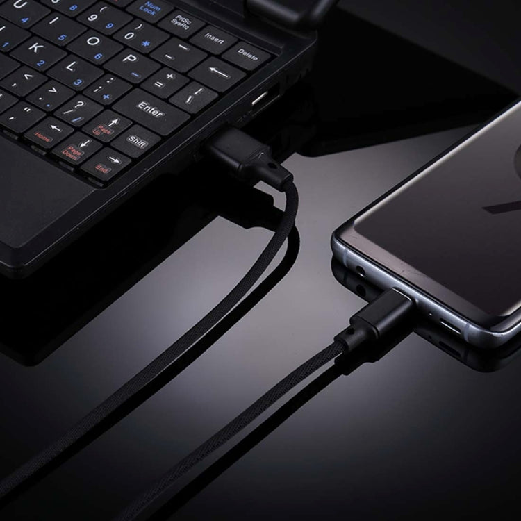 1m 2A Output USB to USB-C / Type-C Nylon Weave Style Data Sync Charging Cable