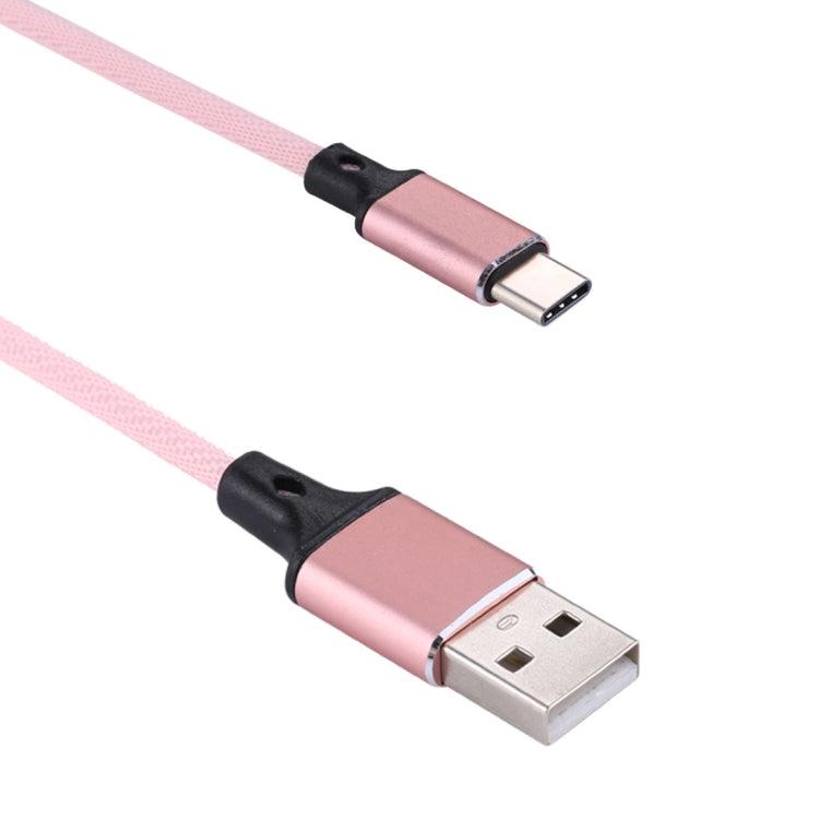 1m 2A Output USB to USB-C / Type-C Nylon Weave Style Data Sync Charging Cable