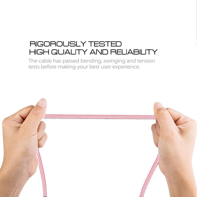 1m 2A Output USB to USB-C / Type-C Nylon Weave Style Data Sync Charging Cable