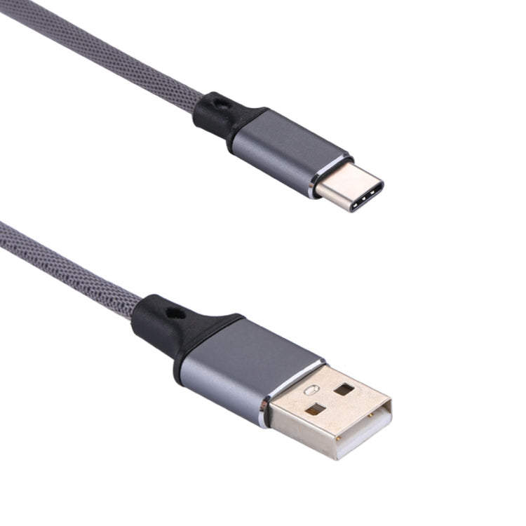 1m 2A Output USB to USB-C / Type-C Nylon Weave Style Data Sync Charging Cable