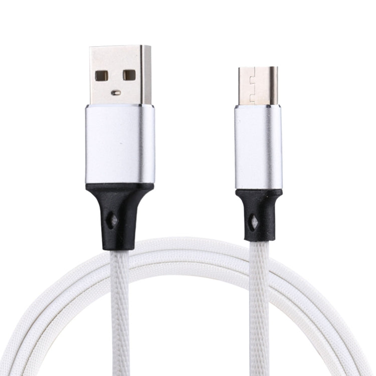 1m 2A Output USB to USB-C / Type-C Nylon Weave Style Data Sync Charging Cable