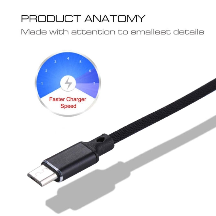 1m 2A Output USB to Micro USB Nylon Weave Style Data Sync Charging Cable, For