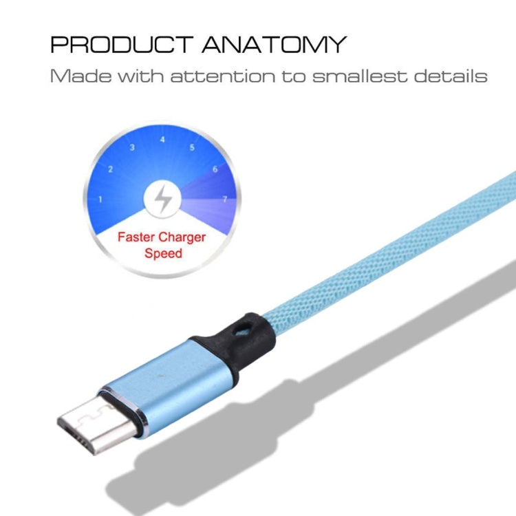 1m 2A Output USB to Micro USB Nylon Weave Style Data Sync Charging Cable, For