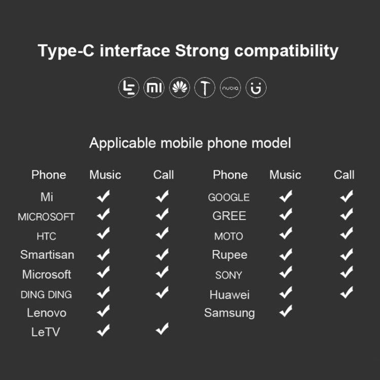 E3T 1.2m Wired In Ear USB-C / Type-C Interface HiFi Earphones with Digital Chip(Black)