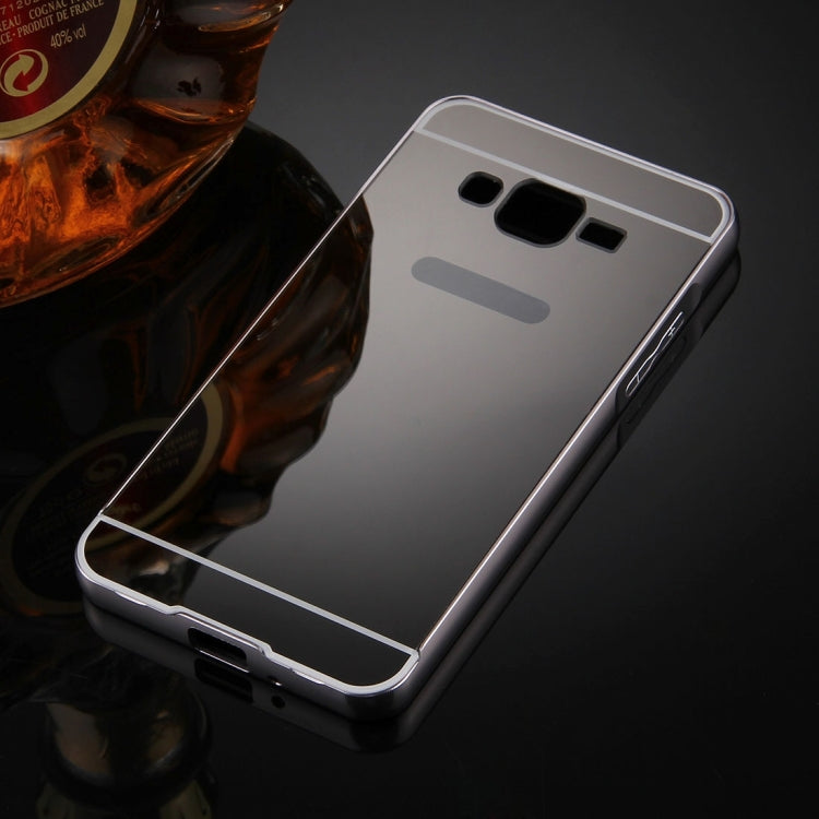 For Galaxy J2 Prime Mirror Push Pull Back Shell Cover + Electroplating Bumper Frame Protective Combination Case