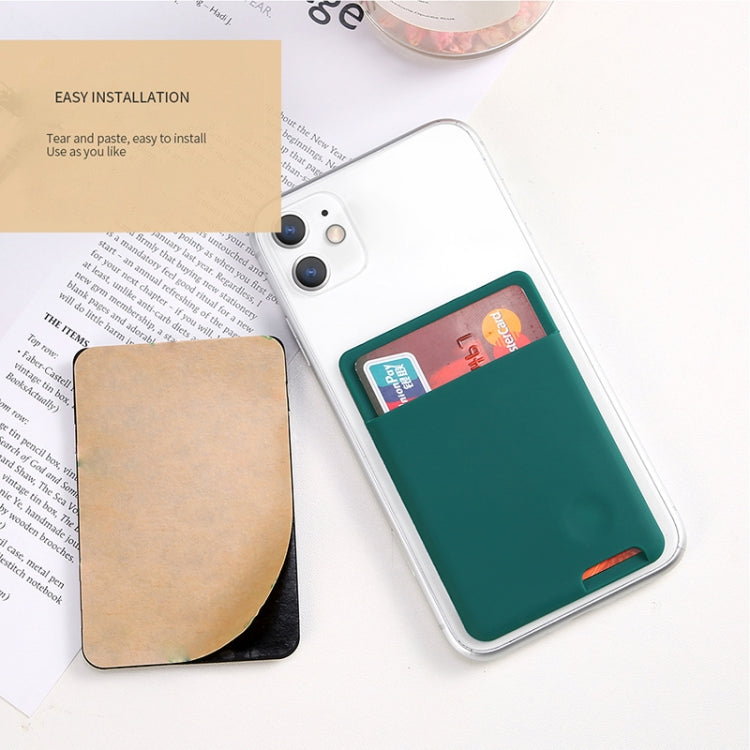 Universal Phone Back Sticker Wallet Card Slots Silicone Pouch Case for iPhone 13 / 12 / 11, Samsung, Huawei, Xiaomi and Other Smarphones