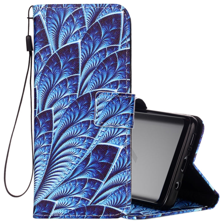 For Galaxy S9+ Blue Dazzle Pattern Horizontal Flip Leather Case with Holder & Card Slots & Wallet & Lanyard