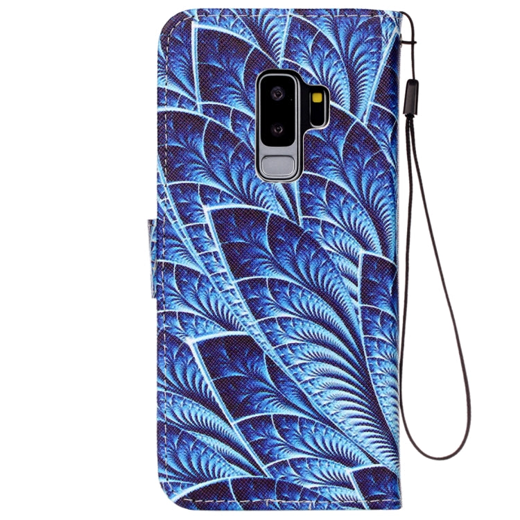 For Galaxy S9+ Blue Dazzle Pattern Horizontal Flip Leather Case with Holder & Card Slots & Wallet & Lanyard