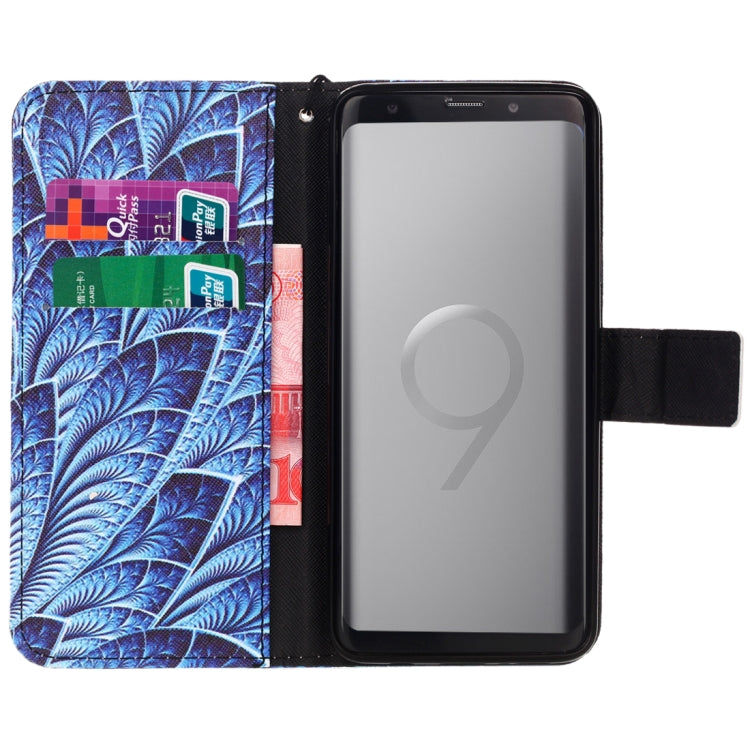 For Galaxy S9+ Blue Dazzle Pattern Horizontal Flip Leather Case with Holder & Card Slots & Wallet & Lanyard
