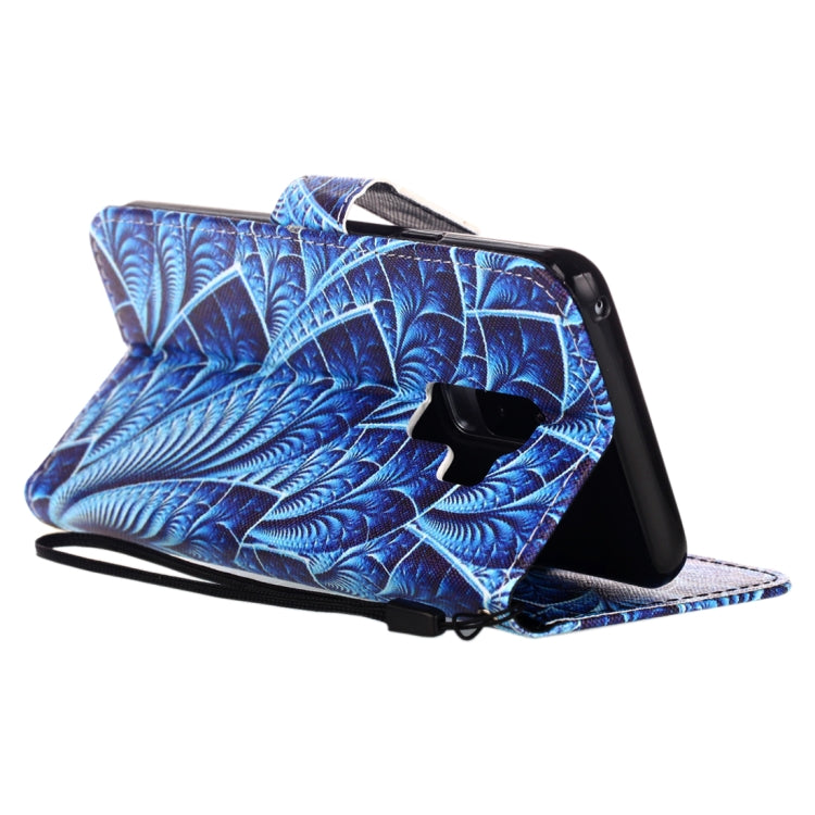For Galaxy S9+ Blue Dazzle Pattern Horizontal Flip Leather Case with Holder & Card Slots & Wallet & Lanyard