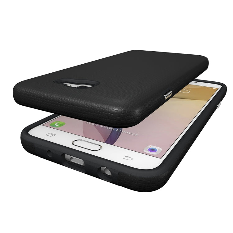 For Galaxy J7 Prime Ball Texture Anti-slip PC + TPU Protective Back Cover Case