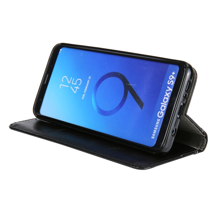 Retro Book Design Horizontal Flip PU Leather Case for Galaxy S9+, with Holder & Card Slots