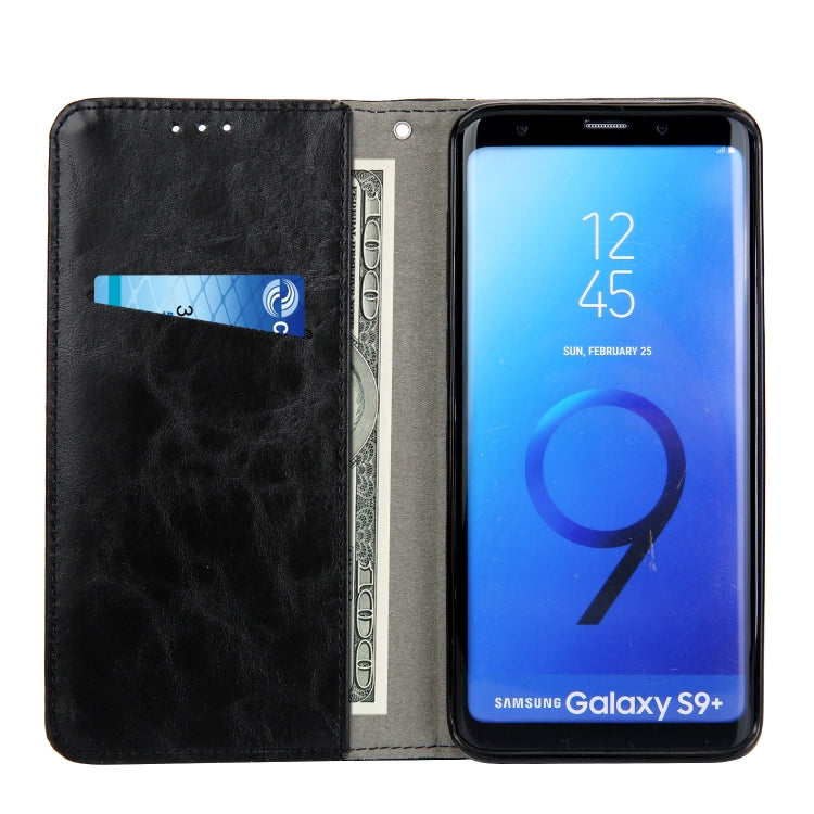 Retro Book Design Horizontal Flip PU Leather Case for Galaxy S9+, with Holder & Card Slots