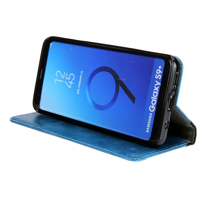 Retro Book Design Horizontal Flip PU Leather Case for Galaxy S9+, with Holder & Card Slots