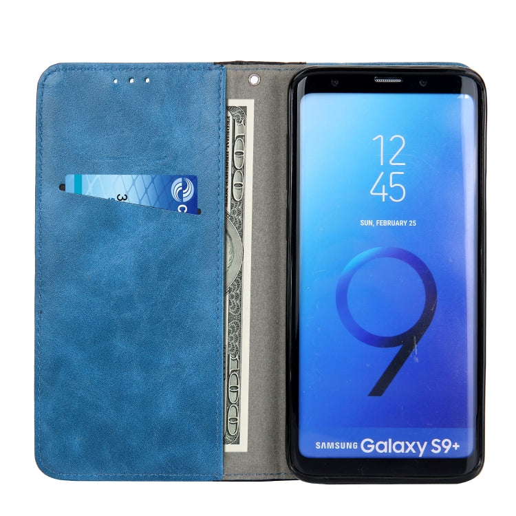Retro Book Design Horizontal Flip PU Leather Case for Galaxy S9+, with Holder & Card Slots